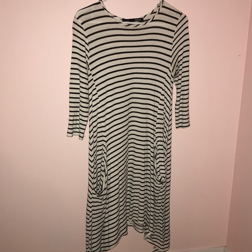 1/4 sleeve striped dress